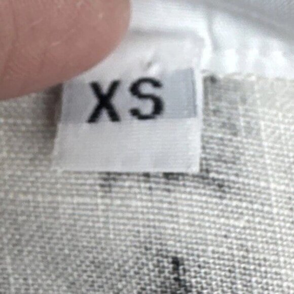 BRYN WALKER NOA Cream Black Tie Dye Linen Cowl Neck Asymmetrical Hem Tunic XS - Picture 7 of 10